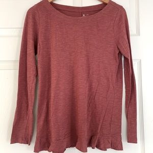 Pink tunic with ruffle